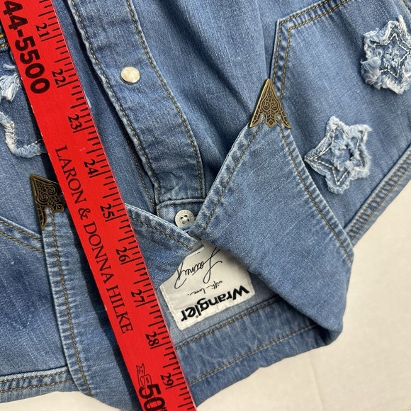 Women's Wrangler Lainey Wilson Starry Western Snap Long Sleeve Button Up Shirt S - Picture 8 of 8